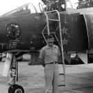 Robin Olds next to his F-4C Phantom II at Ubon Royal Thai Air Force Base.