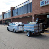 Nathan came prepared! With a trailer full of cereal attached, he heads home with his goods.