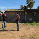 Scott Menaged and Lou Amoroso go over plans for this backyard. Landscaping goes a long way when it comes to increasing the value of a property.