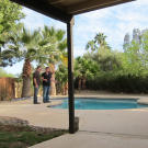 Time for a dip? Scott Menaged and Lou Amoroso score big with the condition of this swimming pool.