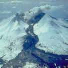 Volcanic eruptions can also cause landslides, or lahars, which are mudflows made up of pyroclastic material and other debris. The eruption of Washington's Mount St. Helens in 1982 melted snow and ice to trigger this lahar on the mountain's north side.