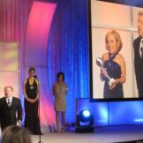Bill and Jen accept the Gracie Award for The Little Couple. It won for Most Outstanding Reality Show at the 36th Annual Gracie awards.