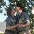 Jane, 59, and Andrew, 27, embrace.