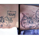 A plan for covering a Wile E. Coyote tattoo.