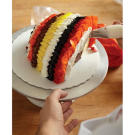 Be sure that your colored rings are overlapping slightly as you move down the back of your turkey.