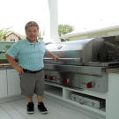 Bill and the Grill, which has also been customized so he can easily use it.