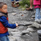 Aaden pans for gold, during the Gosselin family's trip to Alaska.