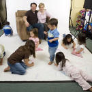 The Gosselin family on the original set of TLC's Jon & Kate Plus 8 back in 2007