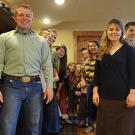 The Bates kids pose according to height and age order.
