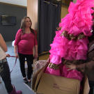 Sondra Celli reveals the dress at Mellie's fitting.