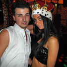 Priscilla poses with birthday boy Tommy at his gypsy royalty-themed party.