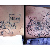 A plan for covering a Wile E. Coyote tattoo.