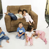 The Sextuplets playing on the set, they were so young!