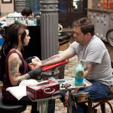 Megan Massacre busy at work.
