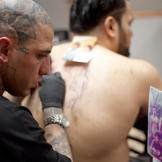Tommy Montoya busy at work.