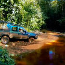 The Crew struggle with muddy streams that are common to the area to get to the virgin ground they've been promised.