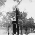 ...but from her fellow B-17 above. Note that below lies central Berlin.
