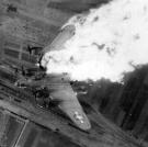 A horrific scene over the city of Nis, Serbia, target of heavy Allied bombing during 1944.