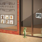 The GEICO Gecko has an idea. Train some puppies for the big game!