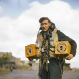 Pigeon boxes to be loaded onto an Avro Lancaster bomber. These pigeons would be used for communications in case of a crash, ditching, or communications failure with the plane itself.