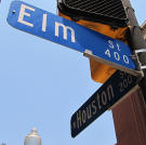 Elm and Houston Street Sign, the motorcade route.