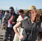 Kari Byron on the set of the