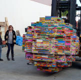 In 2009's YouTube Special, Kari, Grant and Tory -- with the help of volunteers -- built a giant ball made of Legos and attempted to roll it down a hill. (The key word here being "attempted.")