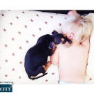 It is literally too cute to see a little boy and his puppy share such a great friendship.