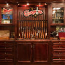 One of the most beautiful views in the shop is this rack of Winchesters, the gun that says "American" second to none.