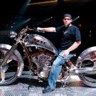 Junior astride his winning bike.