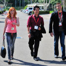 Kari, Grant and Tory make their way to their autograph session during Comic Con 2010. This was Kari's first year joining her MythBusters colleagues at Comic Con.