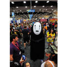 Adam Savage went incognito on the Comic Con floor as the character No-Face from Hayao Miyazaki's animated film,