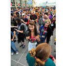 Hundreds of fans had stood in line earlier in the day to score a ticket to the signing session.