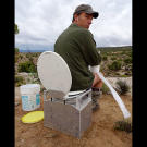 Did you ever wonder where paleontologists — who are out in the field all day digging up dinosaur bones — go to poop?
Well, wonder no more; they rely on a portable porter pot like this one.