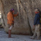 Once they reach the hill country, Cody and Dave pull up for a break in the first shade they've come across. Getting out of the sun can be a lifesaver, but they must soon find water somewhere in this arid landscape, a daunting assignment but one that Arizona-native Cody has tackled many times.