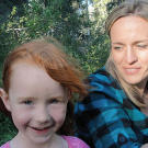 Joy Dorsey with her "gold-bug" daughter Ella who took a keen interest in the gold mining process almost from her first day.