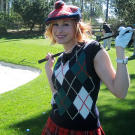 Kari Byron tees up.