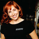 An early shot of Kari Byron on the MythBusters set. Kari appeared in the very first episodes of the series, waaaaaay back in 2003.