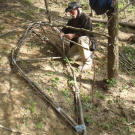 Dave uses tough flexible maple saplings to fashion a simple boat frame made possible after they came across some supplies at an abandoned moonshine still, including one of the ultimate survival tools: duct tape! Dave will be the first to admit that this wonder material -- an almost universal fastener and sealant -- is one of the best things to have around at all times.