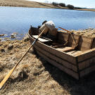Rowboat on the klondike set.