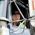 Danny's a regular logging truck driver, but he operates everything when it's needed, including loaders, cranes and excavators.