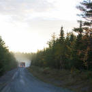 As seen here, dry summer roads are great for trucking, but dust is a real hazard.