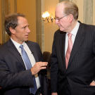 Mike makes a point to Senator Rockefeller.
Incidentally, Mike's proud parents attended the hearing, along with various Discovery Channel colleagues.