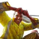 Mike Rowe makes wine at the Starmont Winery in Napa, California.