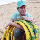 Mike Rowe learns hydro-seeding, a planting process that uses lawn seed, fiber, water and binding agents to establish a lush, healthy lawn.