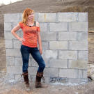 A concrete wall helps Kari Byron determine just what is truly bomb proof.