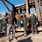 The competition Punkin Chunkin divisions include air-cannon, centrifugal, human power, torsion and trebuchet. What better hosts, then, than Jamie Hyneman and Adam Savage?
