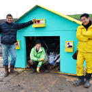At the Alameda Bomb Range, Kari Byron, Tory Belleci and Grant Imahara show off the mock garage they built for the Gas Rocket test. Can a propane tank turn into a rocket if it is set on fire?