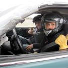 Can a torn-apart car be repaired — and stay together — with duct tape? Kari Byron and Tory Belleci prepare for a top-speed spin.