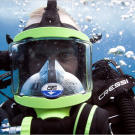Dave starts his dive with a smile.